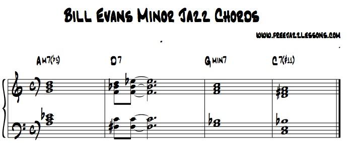 jazz piano chords Bill Evans