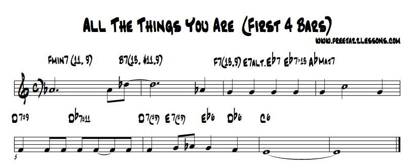 All The Things You Are Chord Chart