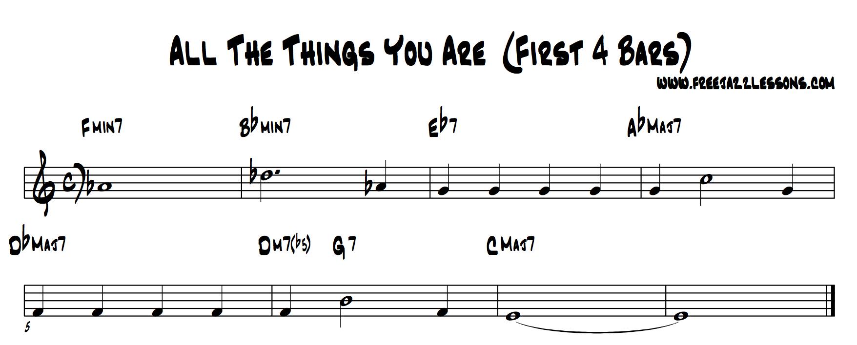 All The Things You Are Chord Chart
